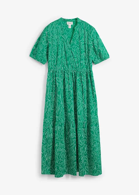 Wijde midi jurk van puur katoen, bonprix