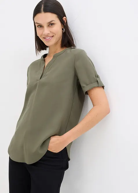 Blouse met korte mouwen van een soepele viscosemix, bonprix