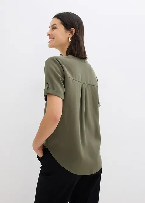 Blouse met korte mouwen van een soepele viscosemix, bonprix