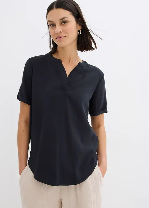 Blouse met korte mouwen van een soepele viscosemix, bonprix