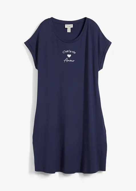 Jersey jurk met borduursel van een vicose-elastanmix, bonprix