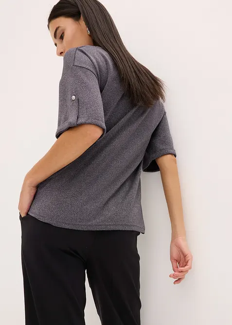 Shirt met viscose en glanzende print, bonprix