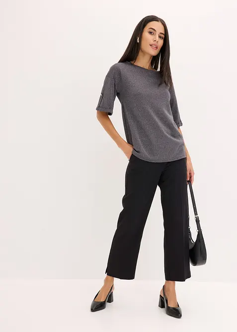 Shirt met viscose en glanzende print, bonprix