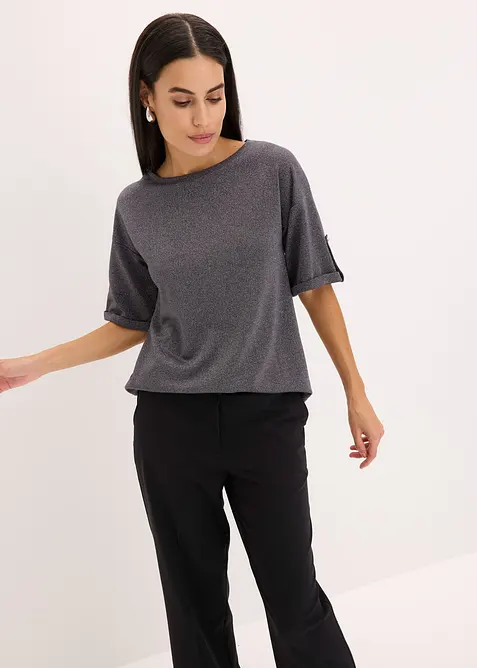 Shirt met viscose en glanzende print, bonprix