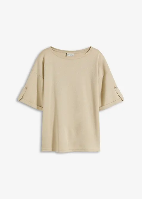 Shirt met viscose en glanzende print, bonprix