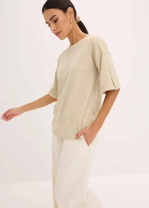 Shirt met viscose en glanzende print, bonprix