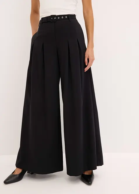 Bandplooibroek met riem (2-dlg. set), bonprix