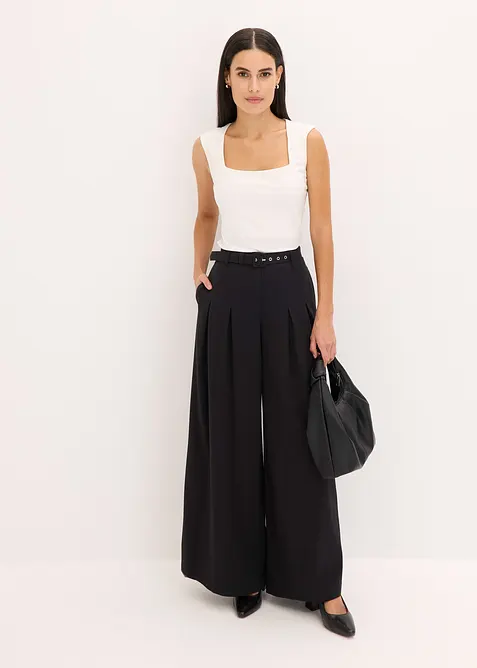 Bandplooibroek met riem (2-dlg. set), bonprix