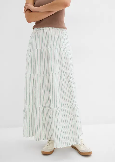 Gestreepte maxi rok van puur katoen, bonprix
