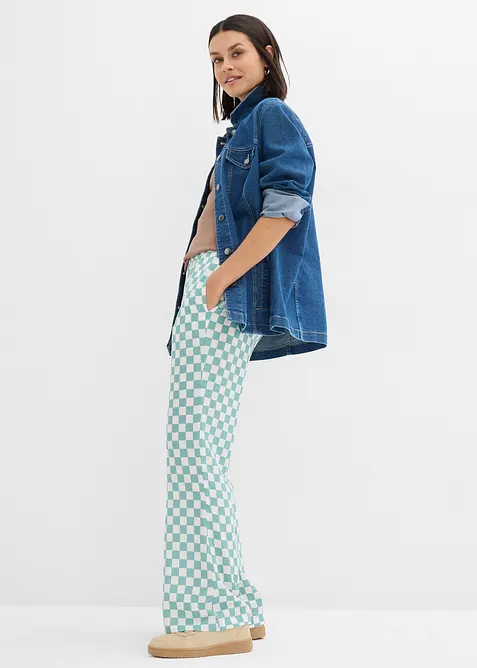 Geruite Marlene Dietrich broek van soepele viscose, bonprix