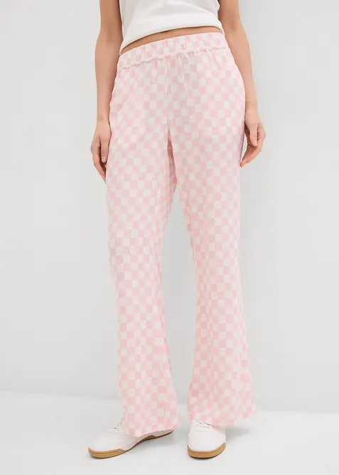 Geruite Marlene Dietrich broek van soepele viscose, bonprix