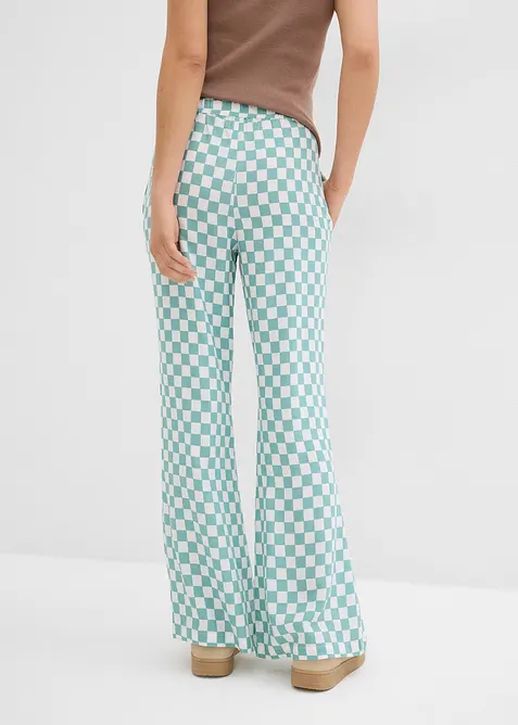 Geruite Marlene Dietrich broek van soepele viscose, bonprix