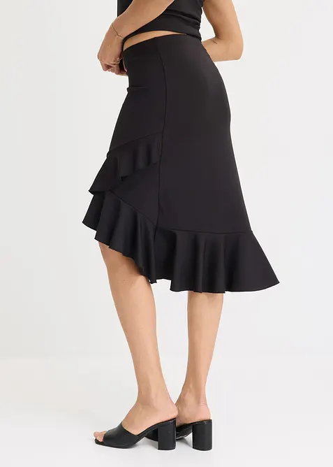 Jersey rok met volants, bonprix