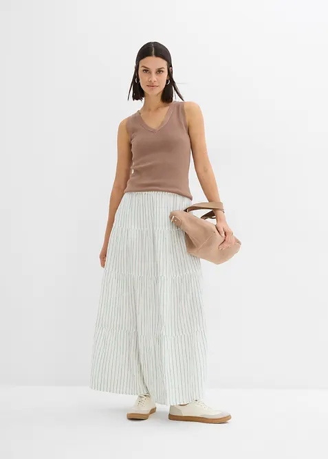 Gestreepte maxi rok van puur katoen, bonprix