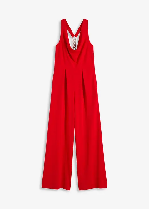 Jumpsuit met watervalhals, bonprix
