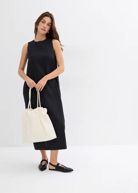 Maxi jurk met steekzakken in een viscosemix, bonprix