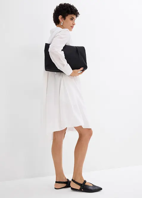 Overhemdjurk met ballonzoom van puur katoen, bonprix