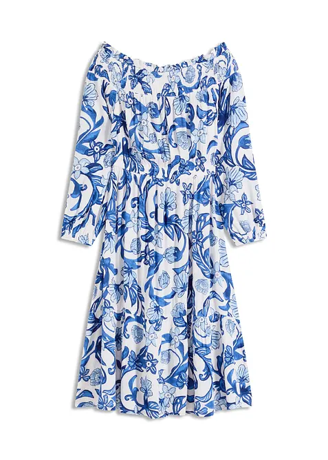 Carmen jurk van gestructureerde viscose, bonprix