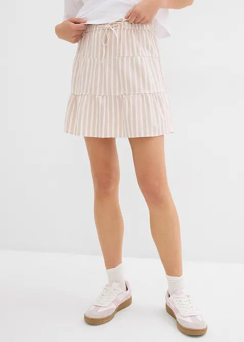 Strokenrok van een luchtige linnenmix, bonprix