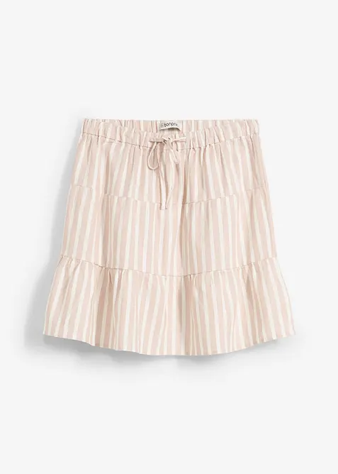 Strokenrok van een luchtige linnenmix, bonprix