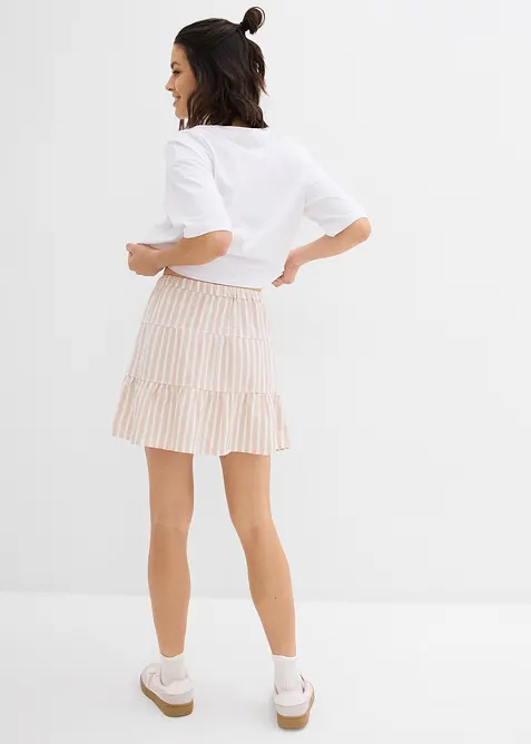 Strokenrok van een luchtige linnenmix, bonprix