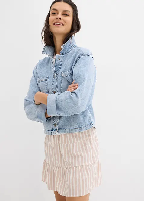 Strokenrok van een luchtige linnenmix, bonprix