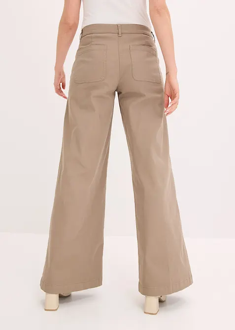 Wide leg broek met stretch, bonprix