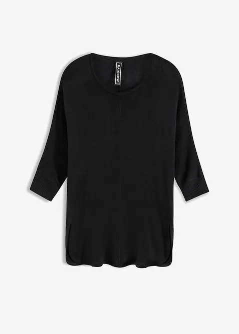 Fijnebreide trui met 3/4 mouwen, bonprix