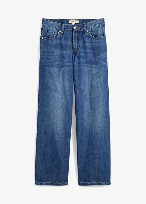 Baggy jeans mid waist super soft, cropped, bonprix