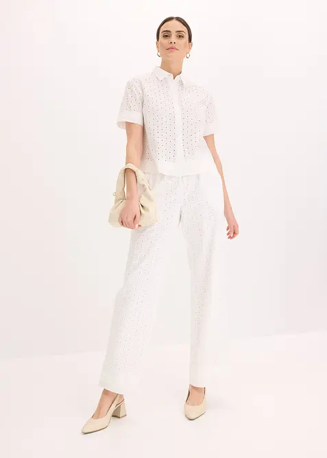 Blouse met broderie, bonprix