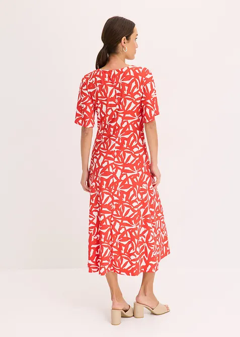 Jersey jurk met plooitjes, bonprix