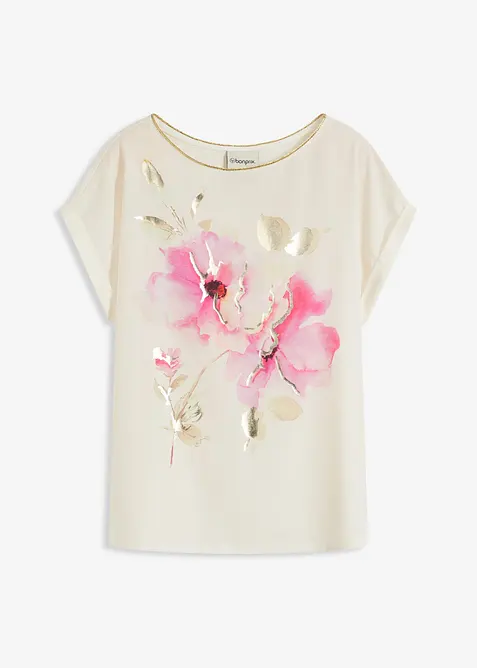 Shirt met geweven inzetstuk, bonprix