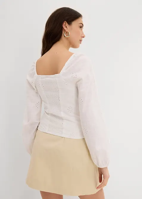 Blouse van katoen met broderie anglaise, bonprix