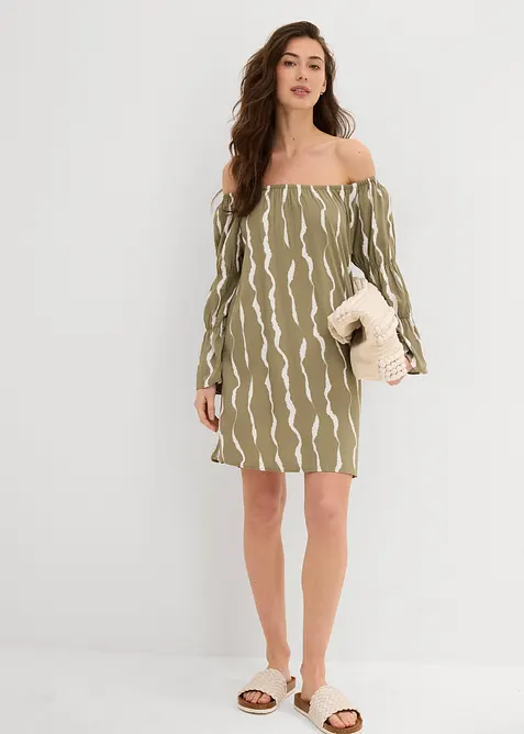 Carmen jurk van soepele viscose, bonprix