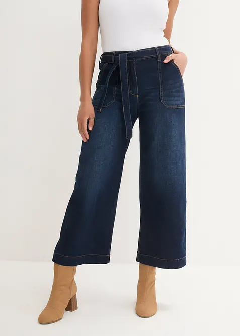 Wijde jeans, high waist, cropped, bonprix