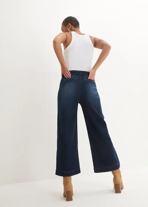 Wijde jeans, high waist, cropped, bonprix