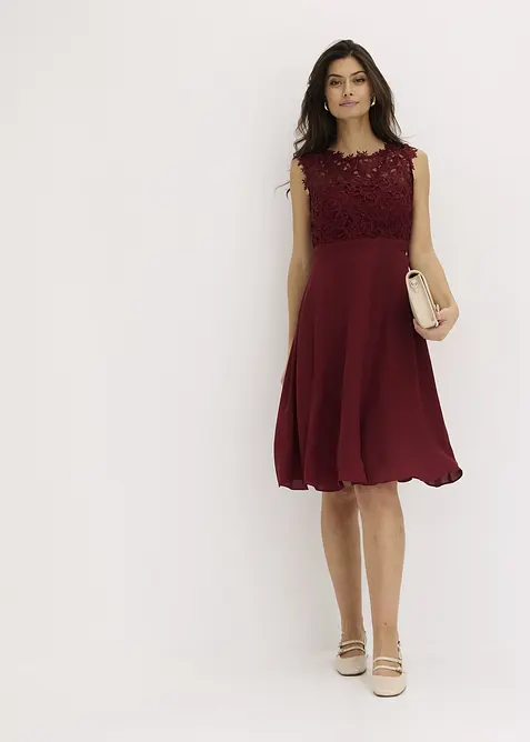 Mini jurk met kant, bonprix