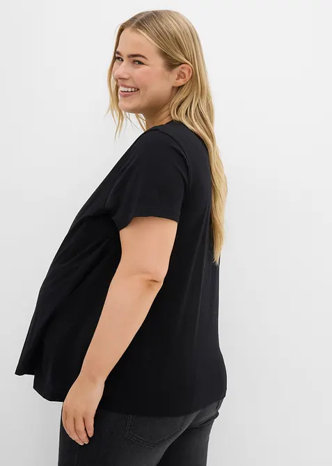 Zwangerschapsshirt / voedingsshirt (set van 2) van biologisch katoen, bonprix