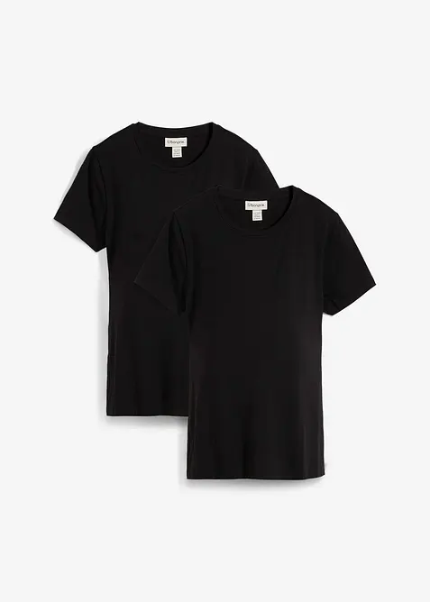 Zwangerschapsshirt / voedingsshirt (set van 2) van biologisch katoen, bonprix
