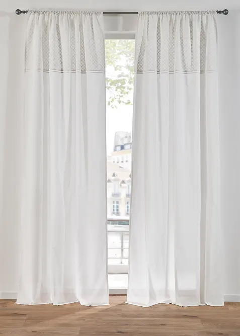 Gordijn van biologisch katoen met borduursel ( 1 stuk), bonprix