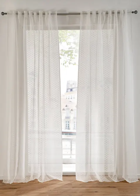 Gordijn met stippen van jaquard (1 stuk), bonprix