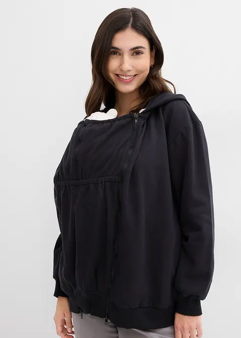 3-in-1 zwangerschaps sweatvest met capuchon en draagzak, bonprix