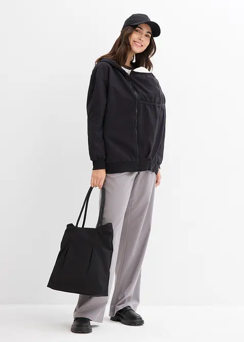 3-in-1 zwangerschaps sweatvest met capuchon en draagzak, bonprix