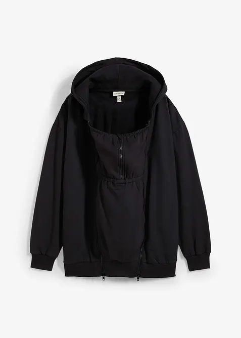 3-in-1 zwangerschaps sweatvest met capuchon en draagzak, bonprix