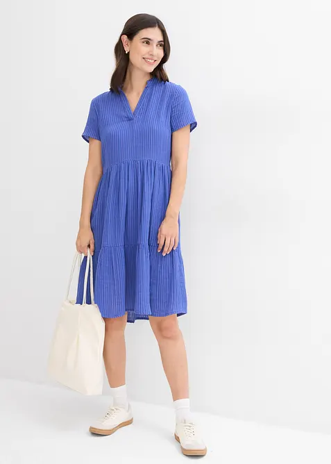 Gestreepte jurk van mousseline, bonprix