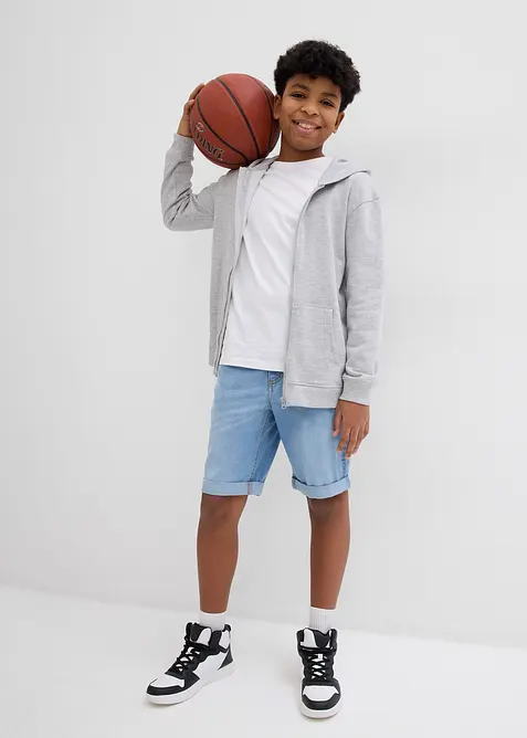 Stretch jeans bermuda met verstelbare band, slim fit, bonprix