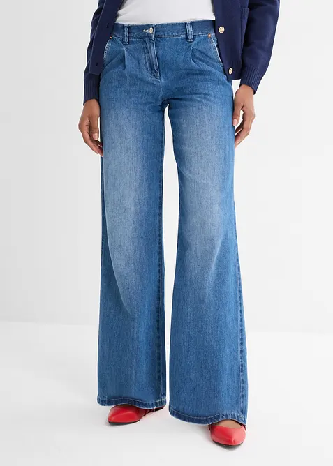 Wide leg jeans, mid waist, bonprix