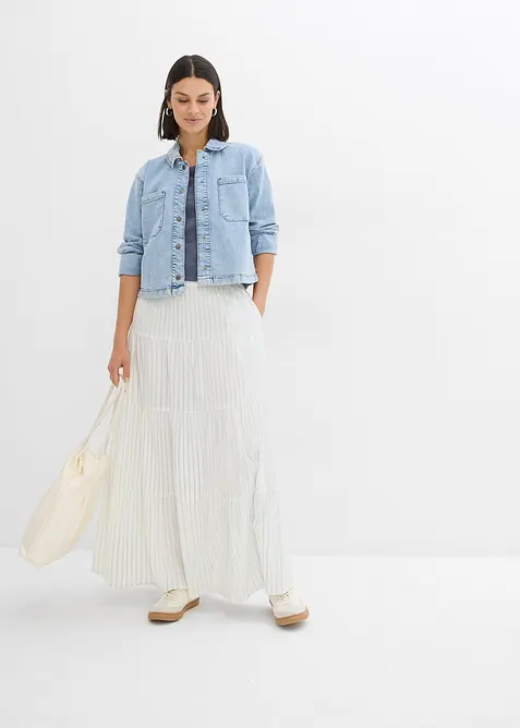 Gestreepte maxi rok van puur katoen, bonprix