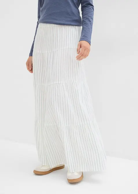 Gestreepte maxi rok van puur katoen, bonprix