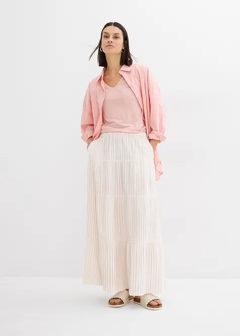 Gestreepte maxi rok van puur katoen, bonprix